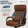 Pemberly Row Modern Faux Leather Executive Office Chair in Cognac Brown