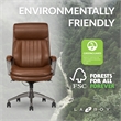 Pemberly Row Modern Faux Leather Executive Office Chair in Cognac Brown