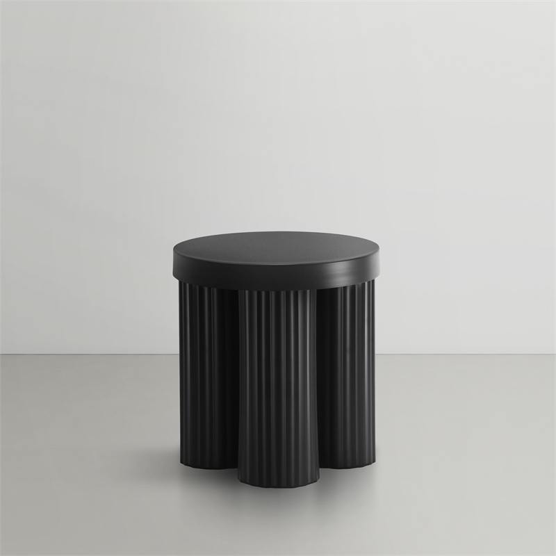 Pemberly Row Contemporary Contemporary Metal End Table in Matte Black
