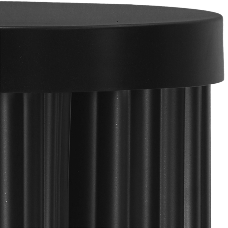Pemberly Row Contemporary Contemporary Metal End Table in Matte Black