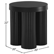 Pemberly Row Contemporary Contemporary Metal End Table in Matte Black