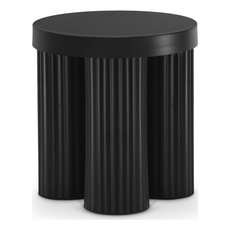 Pemberly Row Contemporary Contemporary Metal End Table in Matte Black