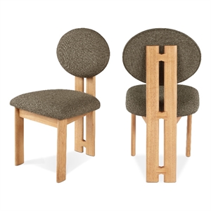 Pemberly Row 17&quot Fabric & Wood Dining Chair in Olive Green (Set of 2)