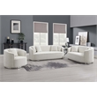 Pemberly Row Contemporary Upholstered Loveseat with 2 Pillows in Beige