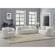 Pemberly Row Contemporary Upholstered Loveseat with 2 Pillows in Beige