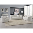 Pemberly Row Contemporary Upholstered Loveseat with 2 Pillows in Beige