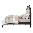 Pemberly Row Tufted Fabric & Wood California King Bed in Beige/Antique Black