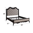 Pemberly Row Tufted Fabric & Wood Eastern King Bed in Beige/Antique Black