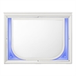Pemberly Row Rectangular Wooden Frame Mirror with LED in Pearl White