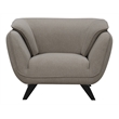 Pemberly Row Upholstered Fabric Accent Chair with Wood Frame in Brown
