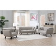Pemberly Row Upholstered Fabric Accent Chair with Wood Frame in Brown