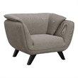 Pemberly Row Upholstered Fabric Accent Chair with Wood Frame in Brown