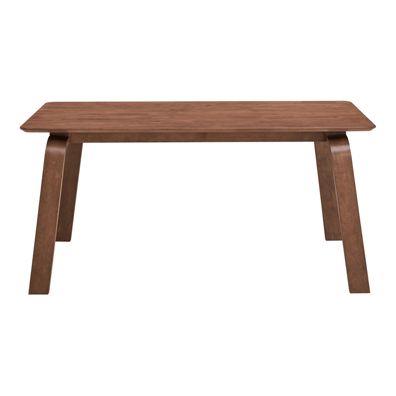 Pemberly Row Contemporary Rectangular Solid Wood Dining Table in Walnut