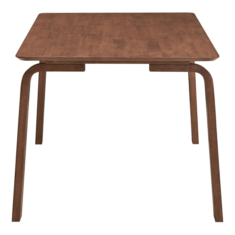 Pemberly Row Contemporary Rectangular Solid Wood Dining Table in Walnut