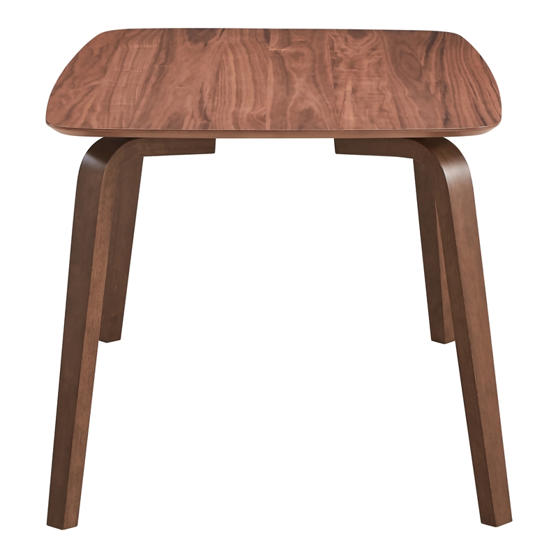 Pemberly Row Contemporary Rectangular Rubberwood Dining Table in Walnut