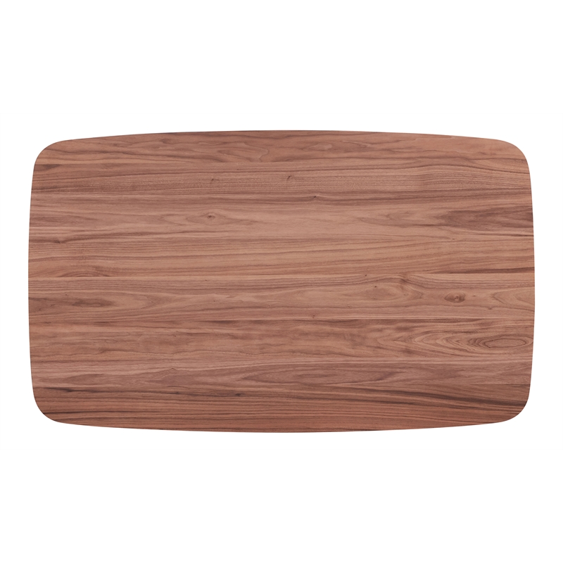 Pemberly Row Contemporary Rectangular Rubberwood Dining Table in Walnut