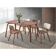 Pemberly Row Contemporary Rectangular Rubberwood Dining Table in Walnut