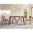 Pemberly Row Contemporary Rectangular Rubberwood Dining Table in Walnut
