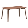 Pemberly Row Contemporary Rectangular Rubberwood Dining Table in Walnut