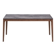 Pemberly Row Contemporary Rectangular Wood Dining Table in Stone/Walnut