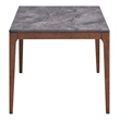 Pemberly Row Contemporary Rectangular Wood Dining Table in Stone/Walnut