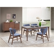 Pemberly Row Contemporary Rectangular Wood Dining Table in Stone/Walnut