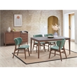 Pemberly Row Contemporary Rectangular Wood Dining Table in Stone/Walnut