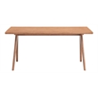 Pemberly Row Contemporary Rectangular Rubberwood Dining Table in Natural
