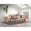 Pemberly Row Contemporary Rectangular Rubberwood Dining Table in Natural