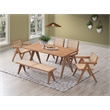 Pemberly Row Contemporary Rectangular Rubberwood Dining Table in Natural