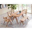 Pemberly Row Contemporary Rectangular Rubberwood Dining Table in Natural