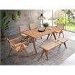 Pemberly Row Contemporary Rectangular Rubberwood Dining Table in Natural