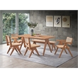 Pemberly Row Contemporary Rectangular Rubberwood Dining Table in Natural