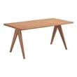 Pemberly Row Contemporary Rectangular Rubberwood Dining Table in Natural