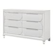 Pemberly Row Rectangular 6-Drawer Contemporary Wood Dresser in Pearl White