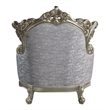 Pemberly Row Tufted Fabric/Wood Chair w/ Pillow in Gray/Antique Bronze