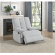 Pemberly Row Upholstered Velvet Fabric Manual Recliner in Light Gray