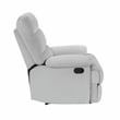 Pemberly Row Upholstered Velvet Fabric Manual Recliner in Light Gray