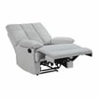 Pemberly Row Upholstered Velvet Fabric Manual Recliner in Light Gray