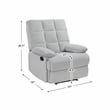 Pemberly Row Upholstered Velvet Fabric Manual Recliner in Light Gray