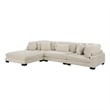 Pemberly Row Contemporary 4-Piece CorduFabric Modular Sectional in Beige