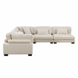 Pemberly Row 5-Piece Upholstered CorduFabric Modular Sectional in Beige