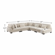 Pemberly Row 5-Piece Upholstered CorduFabric Modular Sectional in Beige