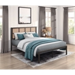 Pemberly Row Contemporary Metal Queen Size Platform Bed in Dark Bronze