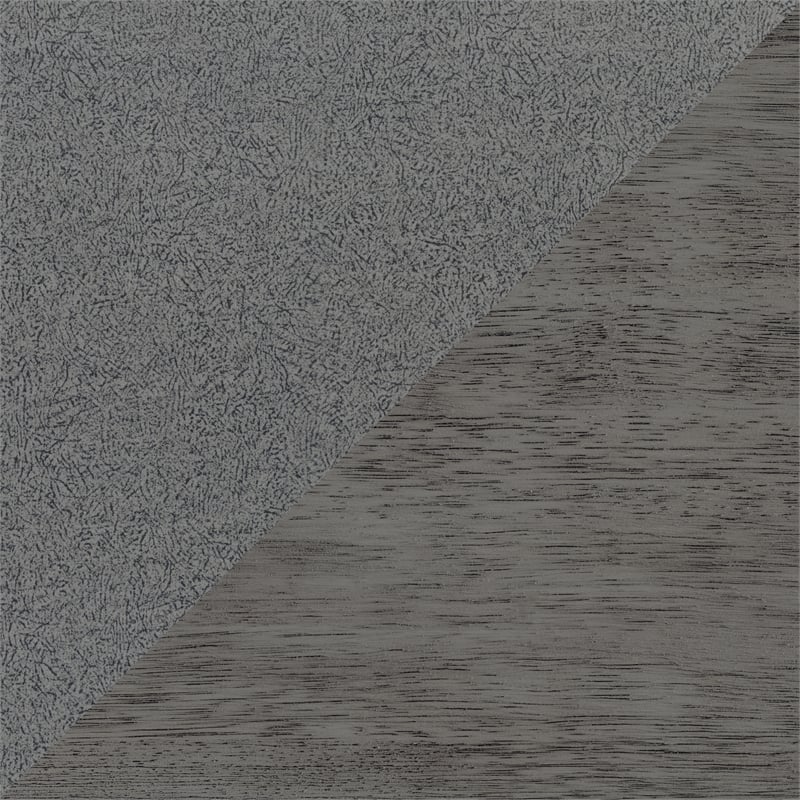 Pemberly Row Contemporary Wood & Velvet Queen Size Platform Bed in Gray