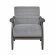 Pemberly Row Contemporary Upholstered Wood & Velvet Accent Chair in Gray