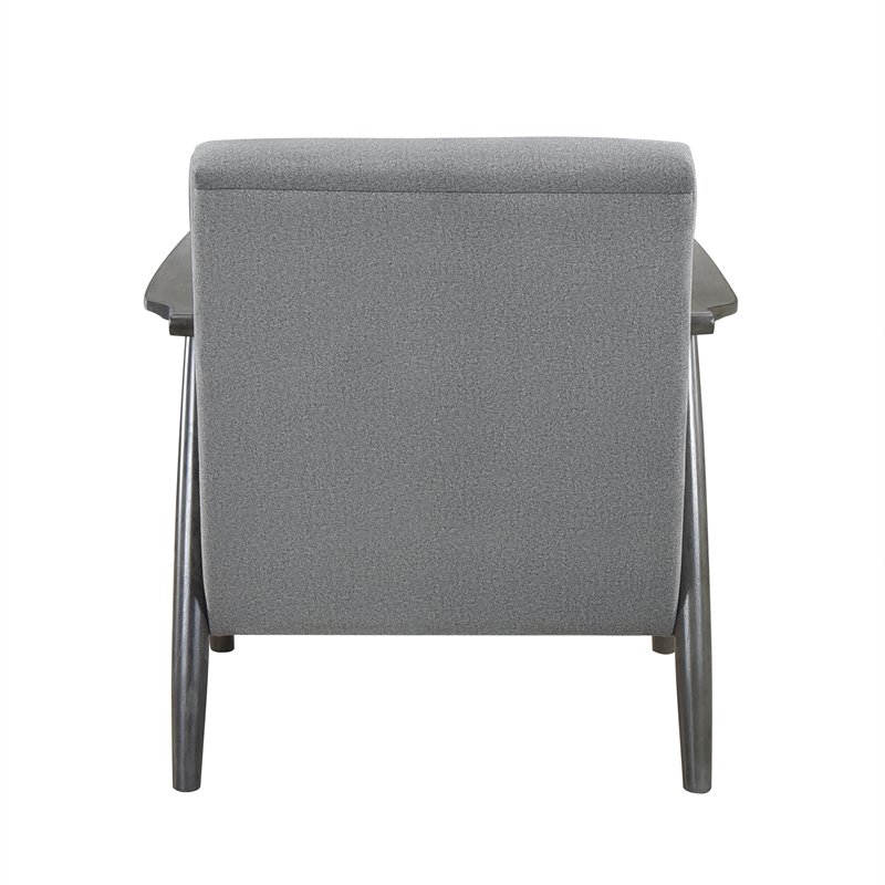 Pemberly Row Contemporary Upholstered Wood & Velvet Accent Chair in Gray