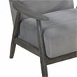 Pemberly Row Contemporary Upholstered Wood & Velvet Accent Chair in Gray