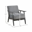 Pemberly Row Contemporary Upholstered Wood & Velvet Accent Chair in Gray