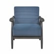 Pemberly Row Upholstered Wood & Velvet Accent Chair in Gray and Blue